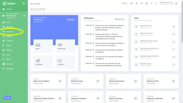 Once logged in, click on Scheduler that can be found on the left side of your dashboard. Once logged in, click on Scheduler that can be found on the left side of your dashboard.