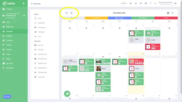 Then, you need to select a monthly calendar to get started. Should you wish to change your monthly calendar, just click on the arrows above to switch.