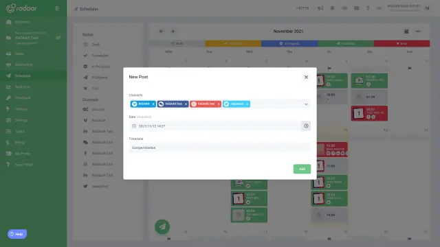 Select a Date and Time you want your content to be posted. No need to select a Timezone because you already specified this when you created your workspace. O...