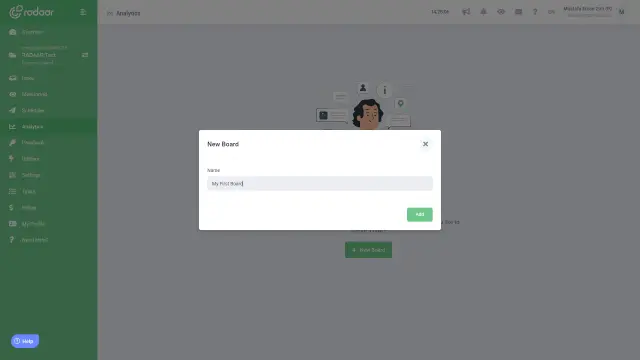 Give your board a Name. Once done, click on Add.