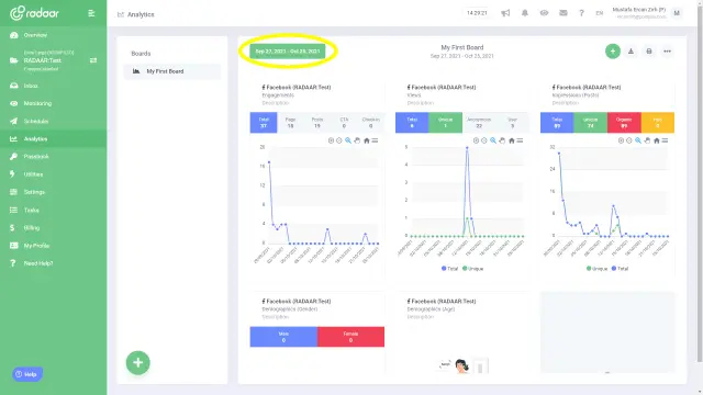You can repeat the process to add more cards on your boards and to create something as shown in the picture below. Then, if you want to change the date range... You can repeat the process to add more cards on your boards and to create something as shown in the picture below. Then, if you want to change the date range...
