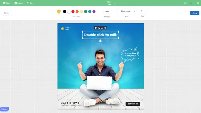 Add text to any photo for a quick caption...