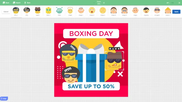 Add stickers to your designs...